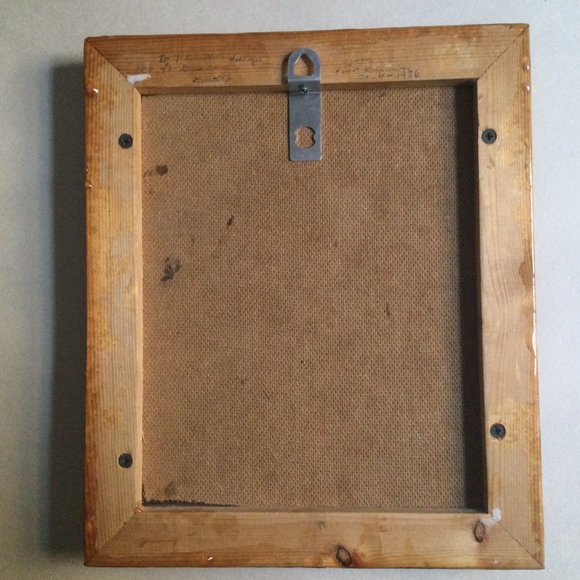 vintage wall hanging wood framed print on board children angel - Picture 4 of 5